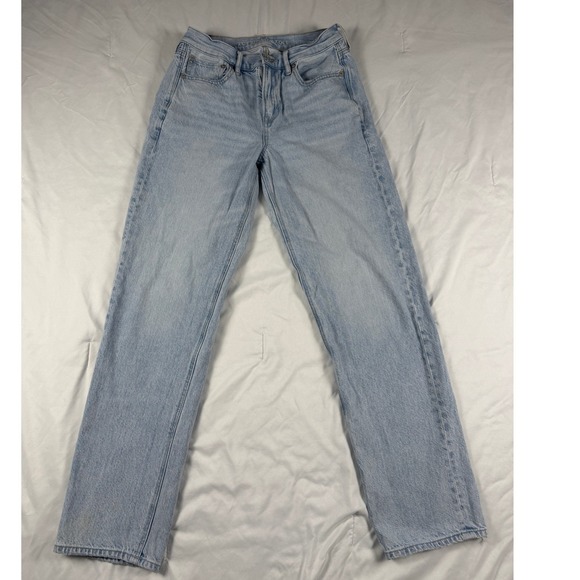 American Eagle Outfitters Denim - American Eagle 90s Straight Jeans Womens 27 Light Wash High Rise Blue Denim